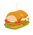 sandwich halves of bread on stick filled with hot vector image vector image