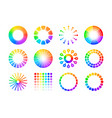 color wheels charts of different shapes gradient vector image vector image