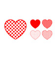 heart shape with halftone circle texture vector image vector image