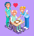 nurses group of doctors team isometric people vector image vector image