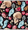 seamless magic pattern with supply for witchcraft vector image vector image