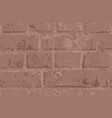 seamless pattern with old brown brick wall vector image vector image