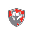 video cameraman shooting vintage shield retro vector image