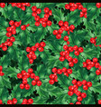 watercolor high quality christmas holly pattern vector image vector image