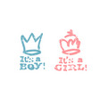 its a boy lettering girl baby vector image