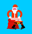 santa on toilet red bag bad christmas grandfather vector image