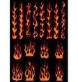 various fiery flames in tribal style vector image