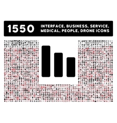 Bar Chart Decrease Icon and More Interface Vector Image