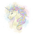 beautiful watercolor unicorn vector image