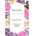 card with garden flowers roses lilies hydrangea vector image vector image