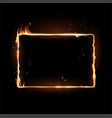 rectangular frame drawn with a fiery line vector image vector image