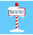 christmas icon north pole sign with snow and ice vector image