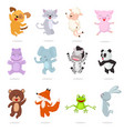 kids animals cartoon animalistic characters vector image