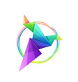 awesome colorful origami bird logo design vector image vector image