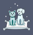 cute cat and dog for logo vector image