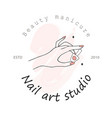 nail art studio logo template modern design vector image