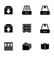 black archive icon set vector image