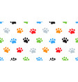 dog paw cat paws seamless pattern vector image