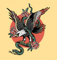 eagle and snake artwork design vector image
