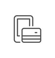 mobile phone payment line icon vector image