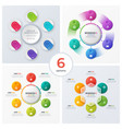 set of modern circle charts infographic designs vector image vector image