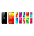 smartphone with blank touch screen and abstract vector image