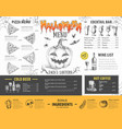 vintage halloween menu design restaurant vector image