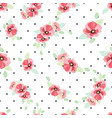 watercolor red poppy bouquet on dot background vector image vector image