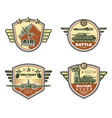 colored vintage military emblems set vector image