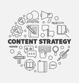 content strategy round concept line vector image