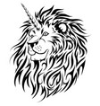 unicorn lion tattoo design vector image vector image