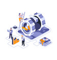 business mechanism isometric landing page vector image vector image