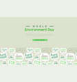 environment day green lettering label template vector image vector image