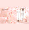 rose flower extract cosmetic ads template vector image