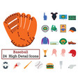 set of 24 baseball icons vector image