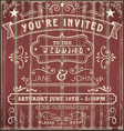 vintage country wedding invitation vector image vector image