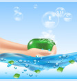 soap bubbles aloe background vector image vector image