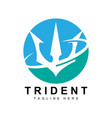 trident logo template icon design god war weapon vector image