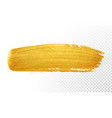 gold color paint brush banner acrylic golden vector image