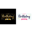 golden happy birthday sticker eps 10 vector image