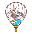nature hot air balloon vector image vector image