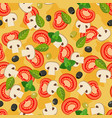 pizza seamless pattern vector image