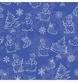 seamless of christmas silhouettes vector image