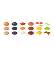 set burger ingredients hamburger constructor vector image vector image