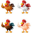 cartoon funny chicken collection set vector image vector image