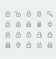 locks icon set in thin line style vector image vector image