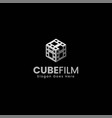 logo cube film simple mascot style vector image