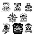 pirate skull icon and jolly roger flag symbol vector image