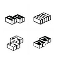 box icons set 4 design vector image vector image