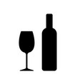 simple classic wine glass and bottle silhouette vector image